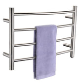 ANZZI Brushed Nickel Plug-In Wall-Mount Towel Warmer, 4-Bar, 16.5 in H x 23.5 in W x 5.5 in D
