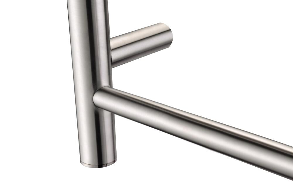 ANZZI Brushed Nickel Plug-In Wall-Mount Towel Warmer, 4-Bar, 16.5 in H x 23.5 in W x 5.5 in D