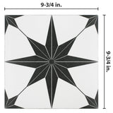Stella Nero 9-3/4 in. x 9-3/4 in. Porcelain Floor and Wall Tile (10.88 sq. ft./Case)