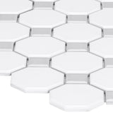 Satori Hudson Brilliant White and Gray 12-in x 12-in Matte Porcelain Mosaic Floor and Wall Tile (0.91-sq. ft/ Piece)