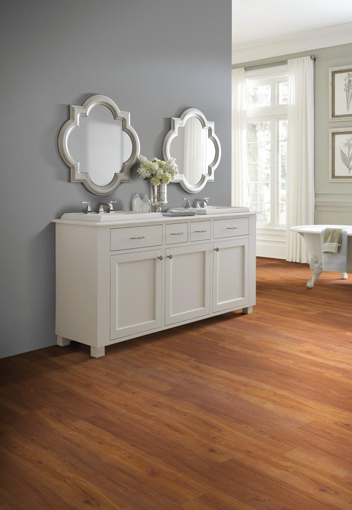 Shaw (Sample) Triad Russet Brown Wood Look 12-mil Waterproof Glue Down Luxury Vinyl Plank