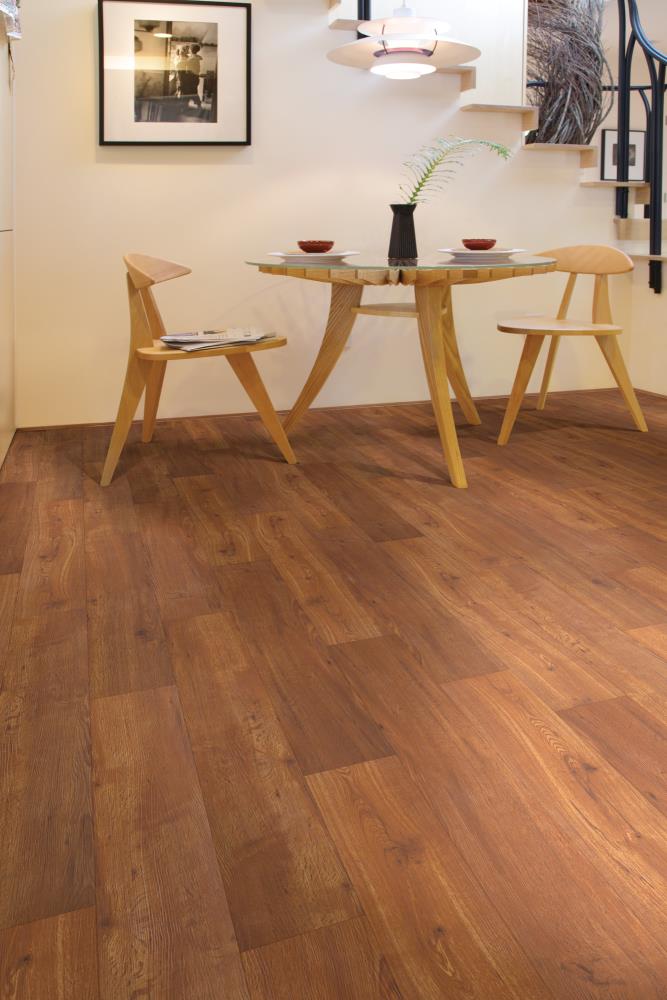 Shaw (Sample) Triad Russet Brown Wood Look 12-mil Waterproof Glue Down Luxury Vinyl Plank