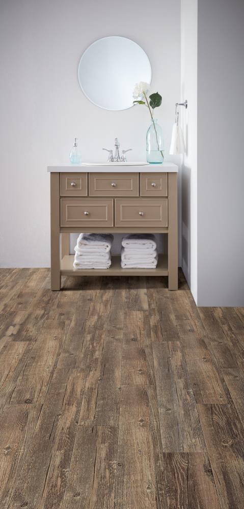 Shaw Perennial Spur Brown 6-mil x 6-in W x 48-in L Waterproof Glue Down Luxury Vinyl Plank Flooring (53.93-sq ft/ Carton)