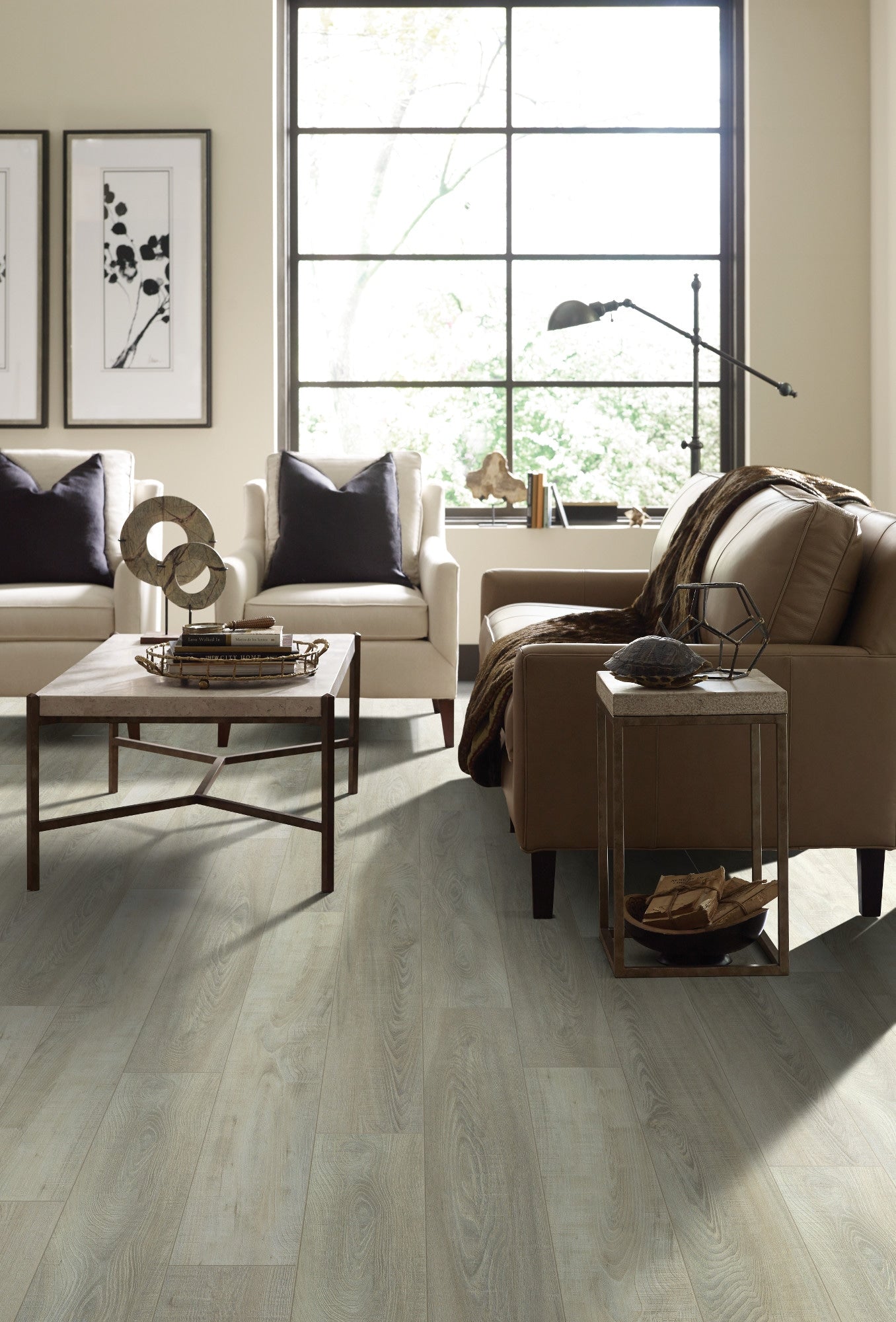 Shaw Parallax HD Plus Exquisite Gray 20-mil x 7-in W x 48-in L Waterproof Interlocking Luxury Vinyl Plank Flooring (18.91-sq ft/ Carton)