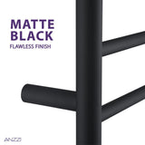 ANZZI Gown 7-Bar Matte Black Plug-In Wall-Mount Towel Warmer, 23.6 in W x 31.5 in H