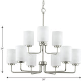 Progress Lighting Merry 9-Light Brushed Nickel Transitional Chandelier