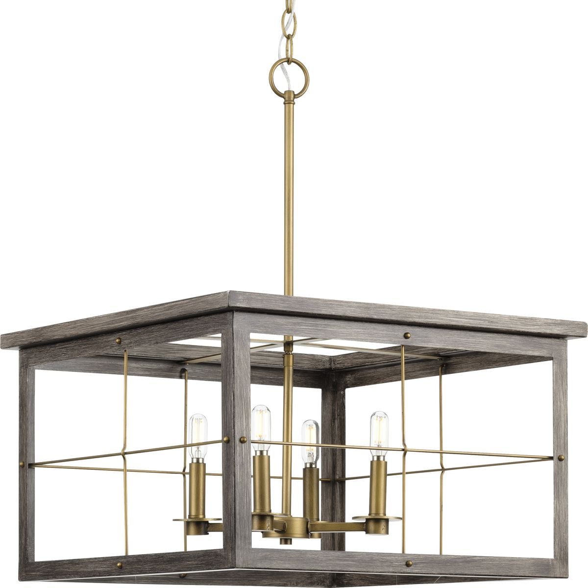 Progress Lighting Hedgerow 4-Light Distressed Coastal Chandelier