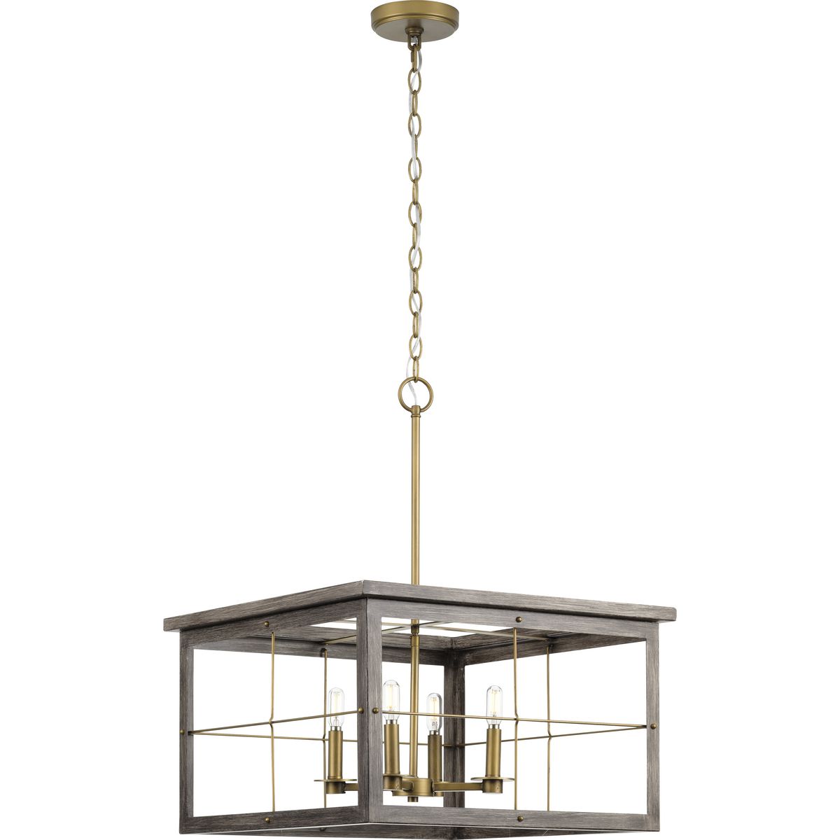Progress Lighting Hedgerow 4-Light Distressed Coastal Chandelier