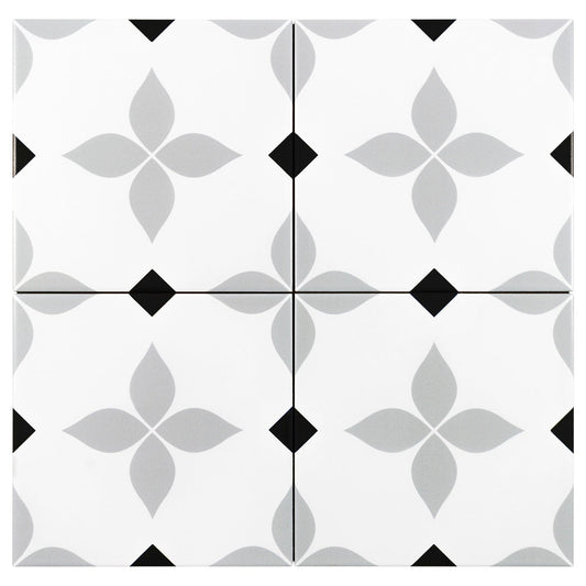 Boutique Ceramic Shadow Point 6-in x 6-in Matte Porcelain Encaustic Floor and Wall Tile product image