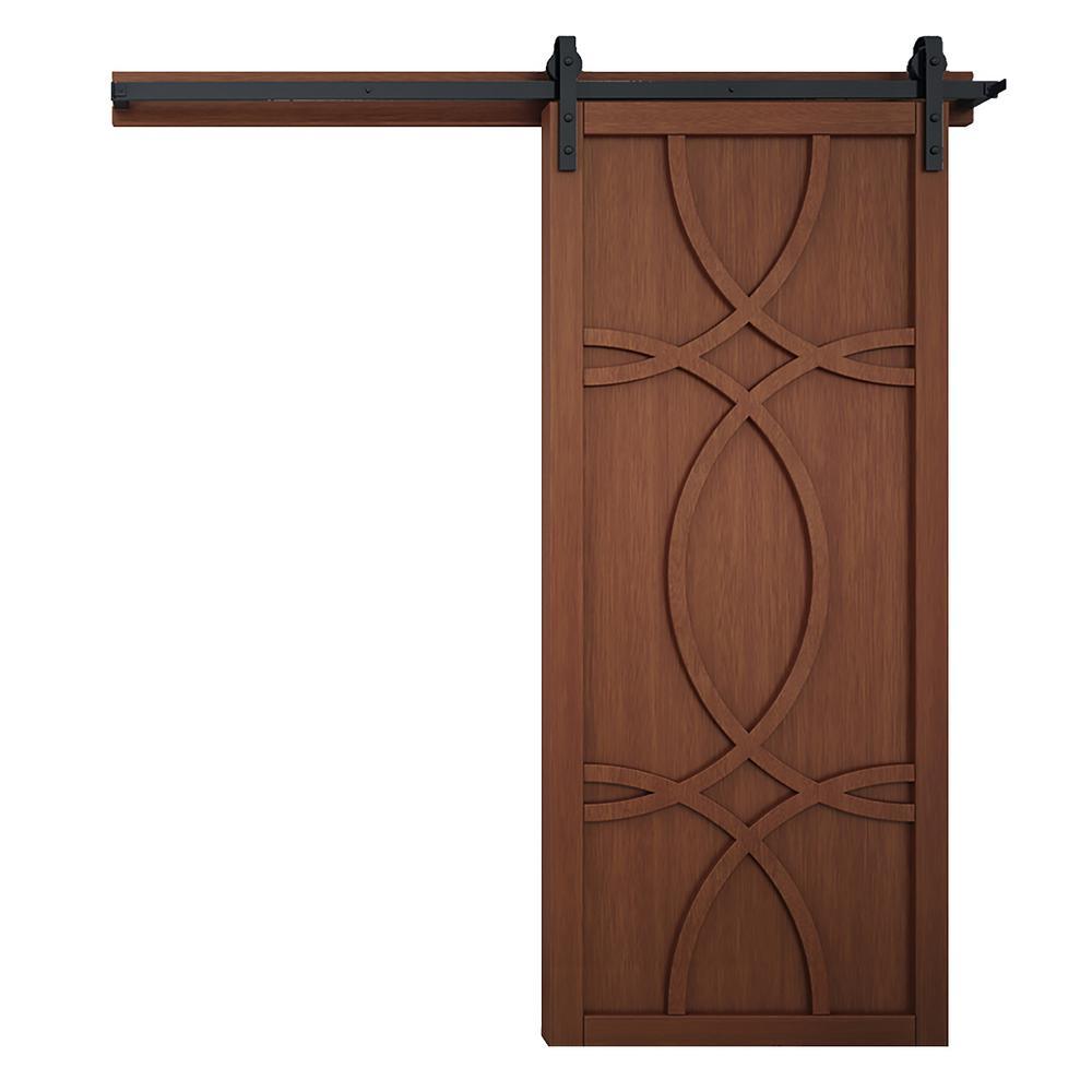 42 in. x 84 in. Hollywood Bright White Wood Sliding Barn Door with Hardware Kit - Super Arbor