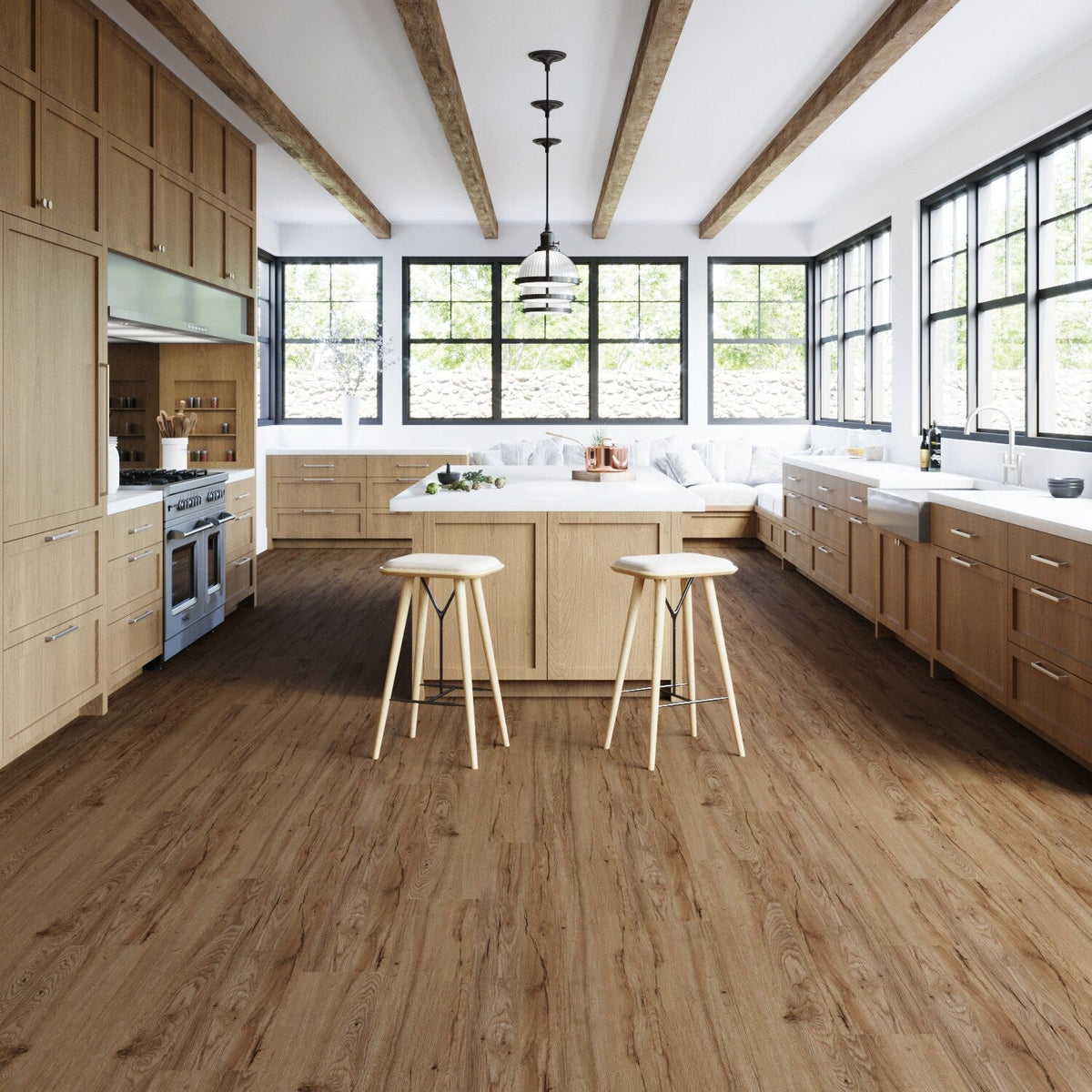 Lucida USA Maxcore Pioneer Oak Brown 28-mil x 7-3/32-in W x 48-in L Waterproof Interlocking Luxury Vinyl Plank Flooring (24.5-sq ft/ Carton)