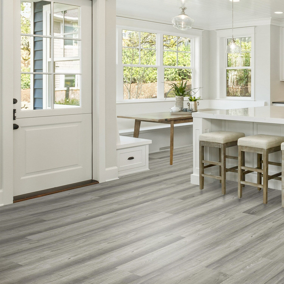Lucida USA Maxcore Silver Leaf Gray 28-mil x 7-3/32-in W x 48-in L Waterproof Interlocking Luxury Vinyl Plank Flooring (24.5-sq ft/ Carton)