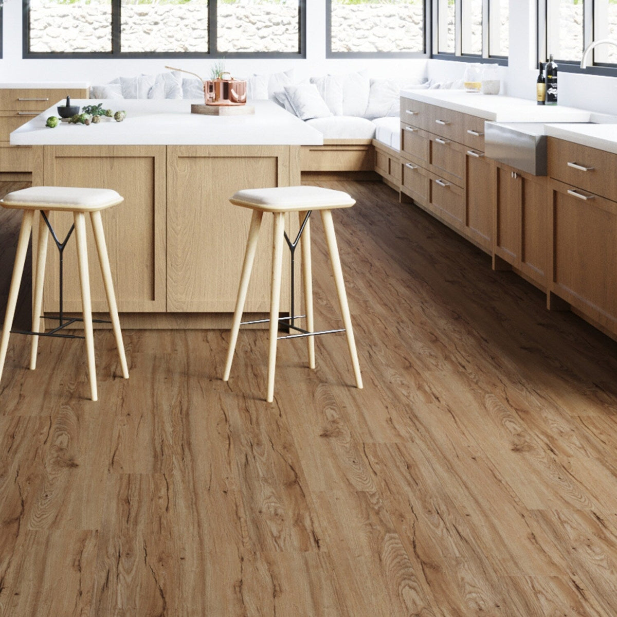 Lucida USA Maxcore Pioneer Oak Brown 28-mil x 7-3/32-in W x 48-in L Waterproof Interlocking Luxury Vinyl Plank Flooring (24.5-sq ft/ Carton)