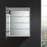 Fresca Spazio 24-in x 30-in Lighted LED Fog Free Surface/Recessed Mount LED Lighting Mirror- Left Mirrored Soft Close Medicine Cabinet with Outlet