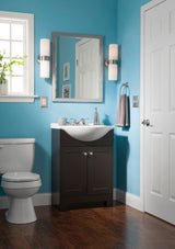 Style Selections Euro 25-in Espresso Single Sink Bathroom Vanity with White Cultured Marble Top