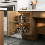 Rev-A-Shelf Two-Tier Pull-Out Baskets, 14.75-in W x 19-in H x 22-in D, Chrome, Soft-Close, 100-lb Slides