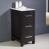 Fresca Torino 12-in x 28.13-in x 17.75-in Espresso Freestanding Linen Cabinet