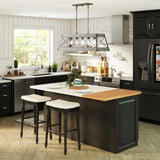 Progress Lighting Bradberry 5-Light Weathered Oak and Graphite Farmhouse Linear Large Hanging Kitchen Island Light