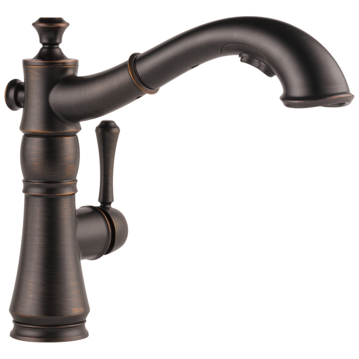 Delta Cassidy Venetian Bronze 1-Handle Deck-Mount Pull-Out Handle Kitchen Faucet