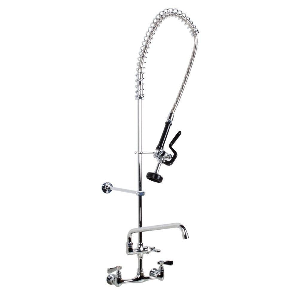 SABA Chrome 3-Handle Deck-Mount Utility Faucet with Pulldown Sprayer