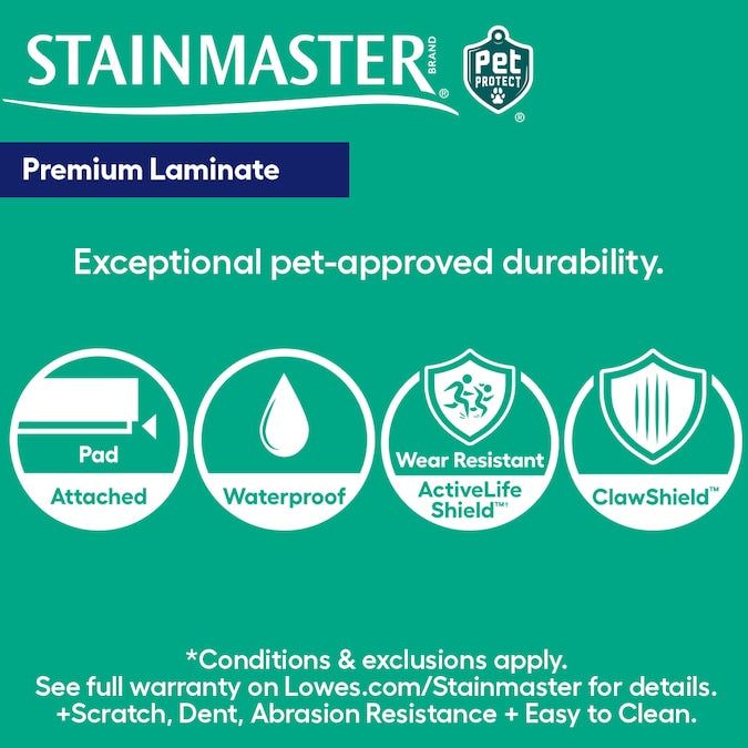 STAINMASTER PetProtect Cheltenham Hickory 12-mm T x 7-1/2-in W x 50-in L Waterproof Wood Plank Laminate Flooring (23.69-sq ft / Carton)