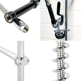 SABA Chrome 3-Handle Deck-Mount Utility Faucet with Pulldown Sprayer
