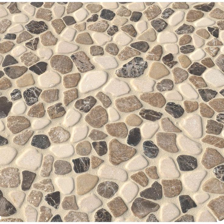 MSI Mix Marble Pebbles 11.42 in. x 11.42 in. x 10mm Textured Marble Mesh-Mounted Mosaic Tile (9.1 sq. ft. / case)