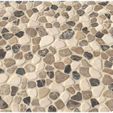 MSI Mix Marble Pebbles 11.42 in. x 11.42 in. x 10mm Textured Marble Mesh-Mounted Mosaic Tile (9.1 sq. ft. / case)