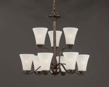Maxim Lighting Vital 9-Light Chandelier, 26" W x 25" H, Satin Nickel
