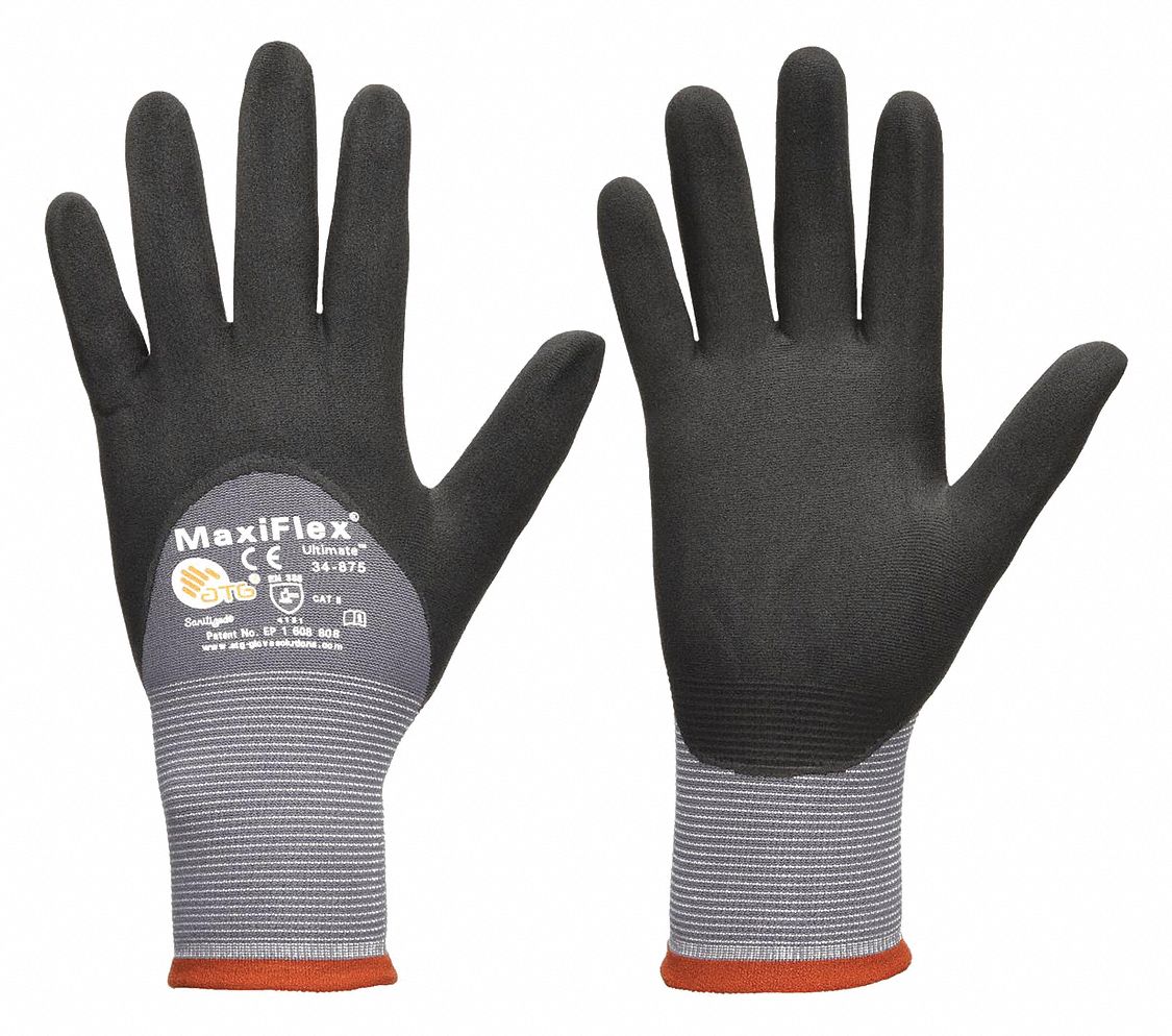PIP MaxiFlex Ultimate Coated Gloves - Large, Microporous Nitrile, 12 Pack