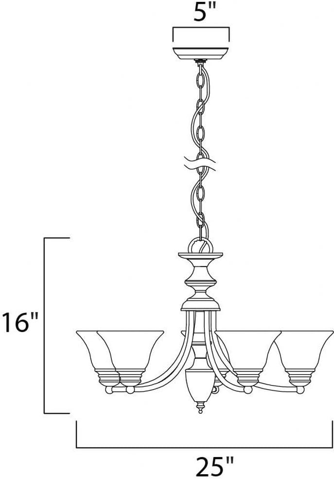 Maxim Lighting Malaga 5-Light Chandelier, Satin Nickel, 25 in. Wide