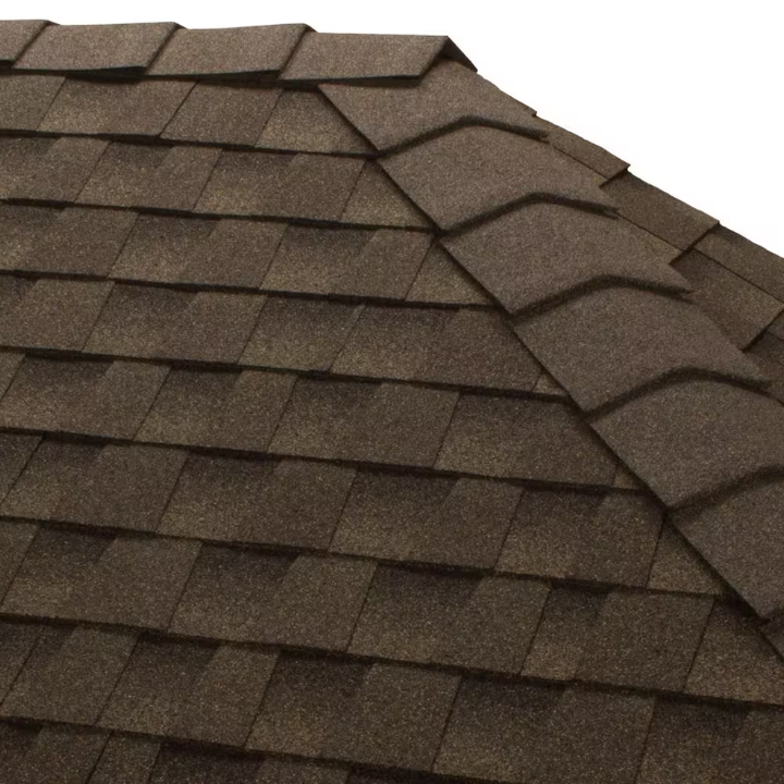 TimberCrest 10 in. W Weathered Wood Bullnose Hip and Ridge Cap Shingles (20 lin. ft. per Box) (30-Pieces)