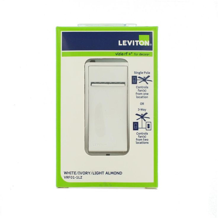 Leviton Vizia RF + 1.5-Amp Scene Capable Quiet Fan Speed Control - White/Ivory/Light Almond