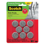 1 in. Gray Round Heavy-Duty Surface Protection Felt Floor Pads (8-Pack)