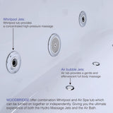 Venezia 71 in. Acrylic Freestanding Double Slipper Whirlpool and Air Bathtub with Drain and Overflow Included in White - Super Arbor