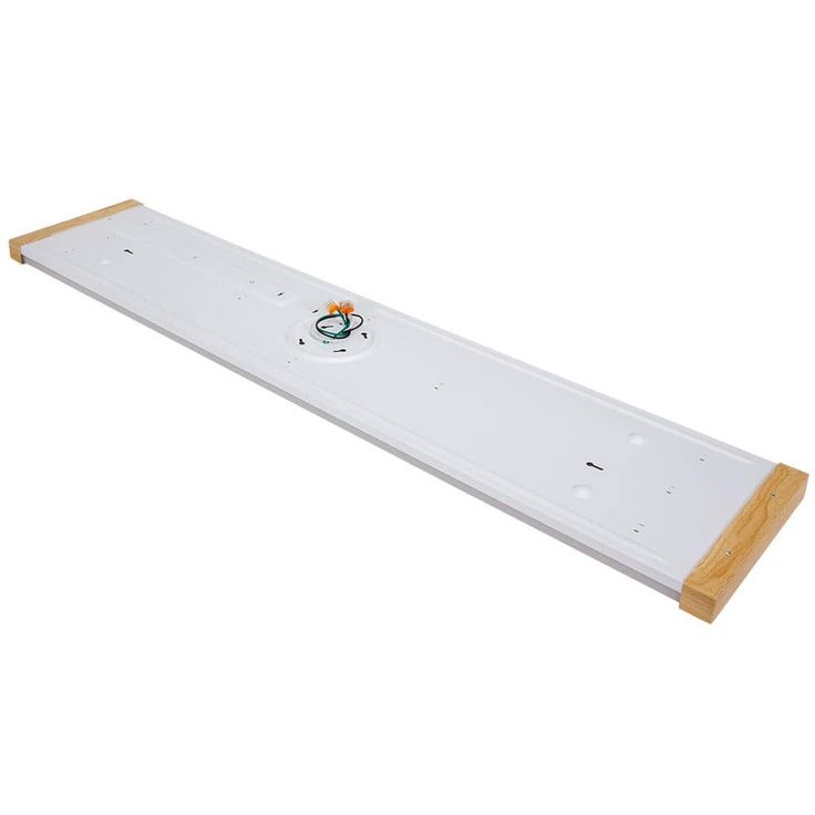 Commercial Electric 48 in. x 10 in. 4200 Lumens Light Oak Wood Painted End Caps Integrated LED Panel Light Selectable CCT Kitchen Lighting