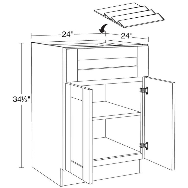 Home Decorators Collection Washington 24 in. W x 24 in. D x 34.5 in. H Veiled Gray Plywood Shaker Assembled Base Kitchen Cabinet Spice Tray