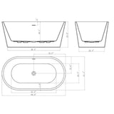 67 in. Acrylic Double Ended Flatbottom Non-Whirlpool Bathtub in Reddish Brown - Super Arbor