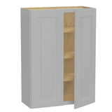Home Decorators Collection Grayson 30 in. W x 12 in. D x 42 in. H Assembled Plywood Wall Kitchen Cabinet in Pearl Gray with Soft Close