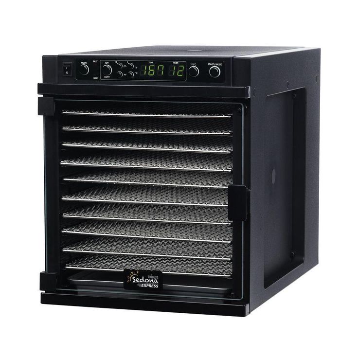 Sedona Express 11-Tray Black Stainless Steel Food Dehydrator with Built-In Timer