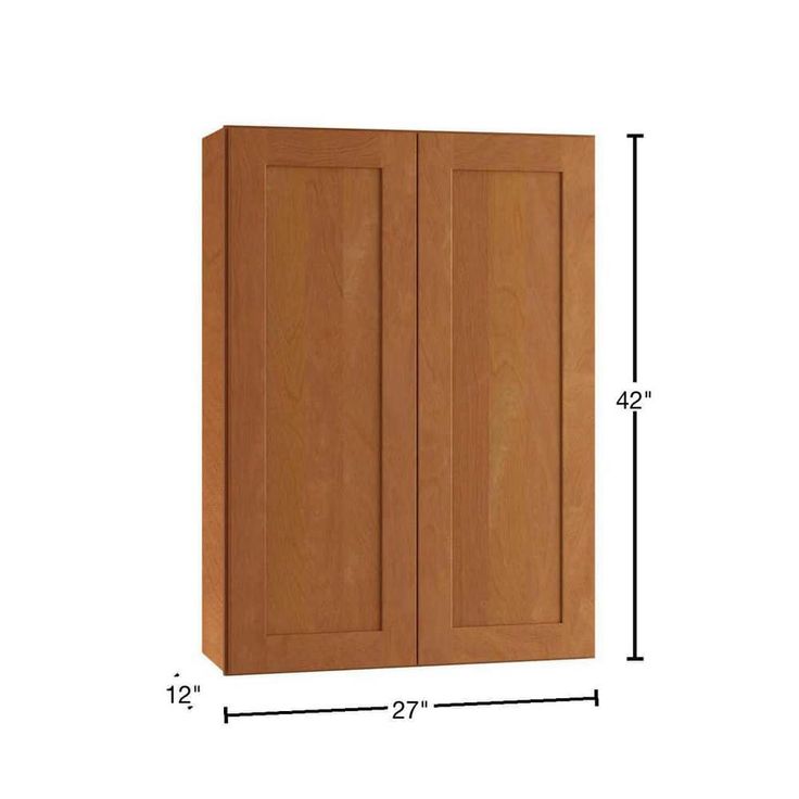 Home Decorators Collection Newport 27 in. W x 12 in. D x 42 in. H Assembled Plywood Wall Kitchen Cabinet in Cinnamon with Soft Close