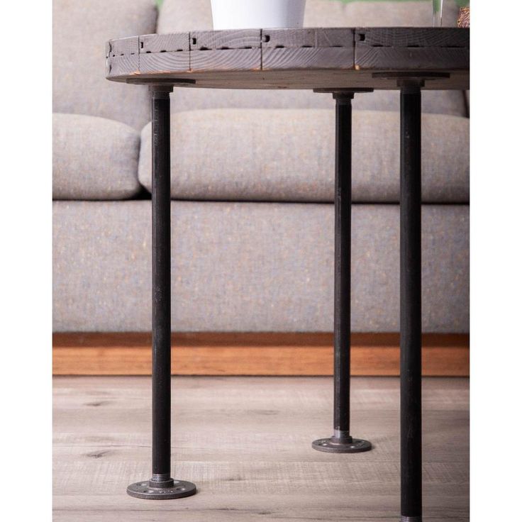 1/2 in. x 1.5 ft. L Black Steel Pipe Flange Table Leg Kit (Set of 4)