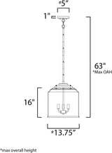 Maxim Lighting Acadia Black Transitional Seeded Glass Bell Pendant Light, 13.75" Diameter x 16" Height, 3-Light