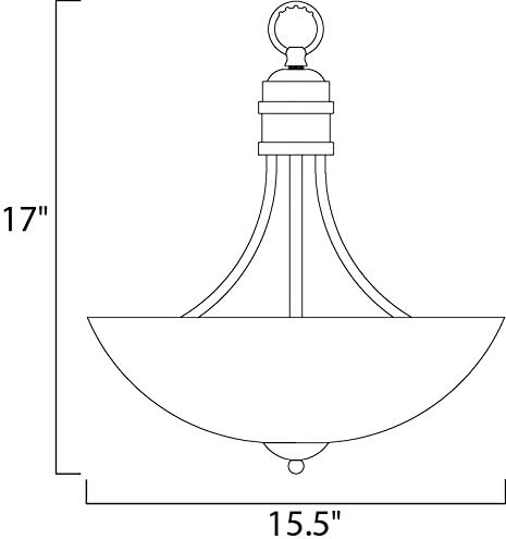 Maxim Lighting Logan Satin Nickel Frosted Glass 3-Light Bowl Pendant, 15.5" Width