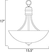 Maxim Lighting Logan Satin Nickel Frosted Glass 3-Light Bowl Pendant, 15.5" Width