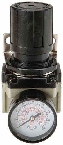 125 PSI 1/2 in. NPT Air Flow Regulator with Dial Gauge