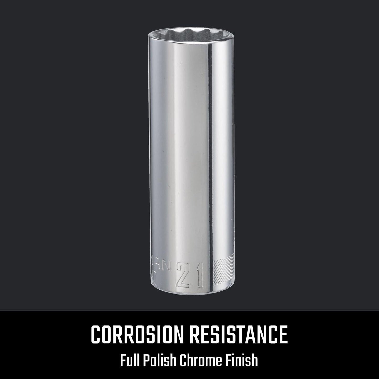 Craftsman 21 mm Metric 12 Point Deep Socket, 1/2 in. Drive