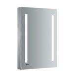 Fresca Tiempo 24-in x 36-in Lighted LED Fog Free Surface/Recessed Mount LED Lighting- Left Mirrored Soft Close Medicine Cabinet with Outlet
