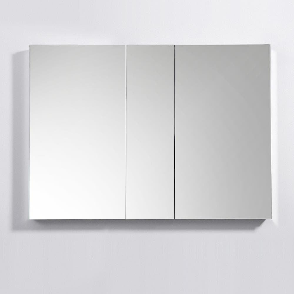 Fresca 49-in x 36-in Surface/Recessed Mount Mirror Mirrored Medicine Cabinet