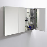 Fresca 49-in x 36-in Surface/Recessed Mount Mirror Mirrored Medicine Cabinet